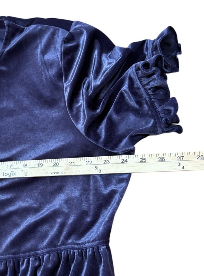 Vintage More Jazz Velvet Choir Dress Purple Button Front Ruffle Hem 20WP NWT