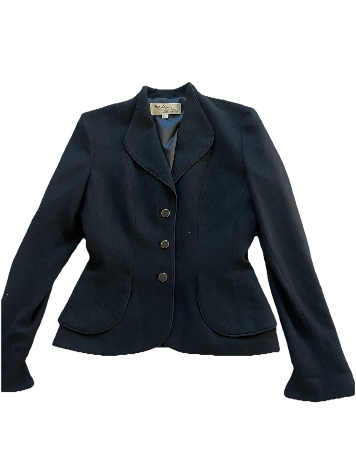 Vtg. Lilli Ann Blazer Black By Adolf Sherman