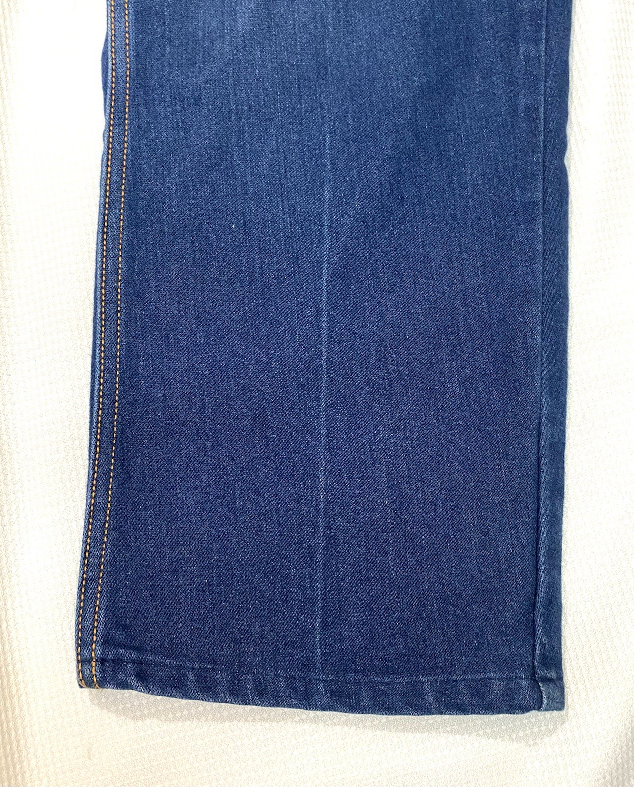 Vintage PS Gitano Jeans Curvy Short Waist 38 Blue Denim Orange Stitching