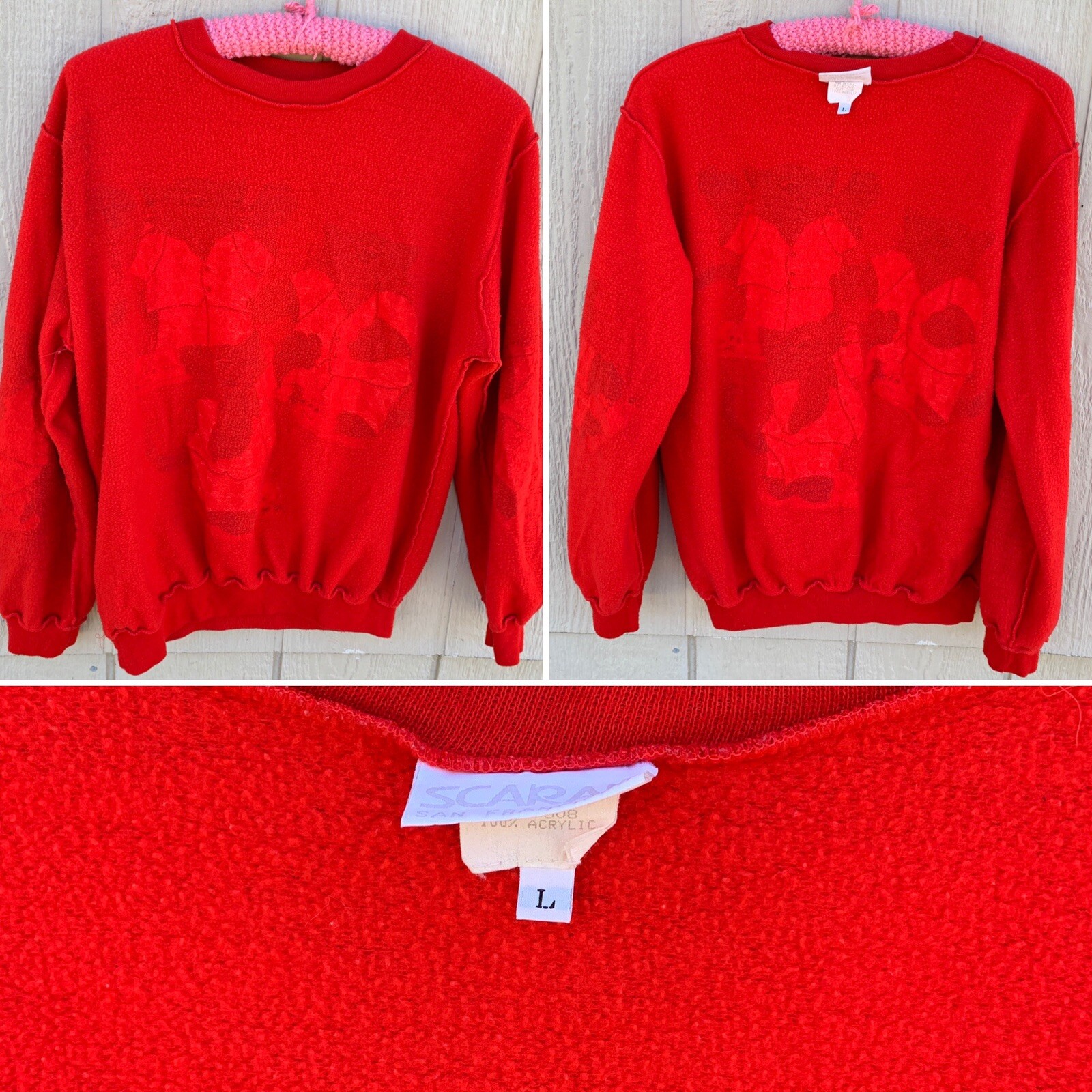 Vintage Cat And Mouse Sweatshirt Cats In Pajamas Scarab San Francisco L 80s