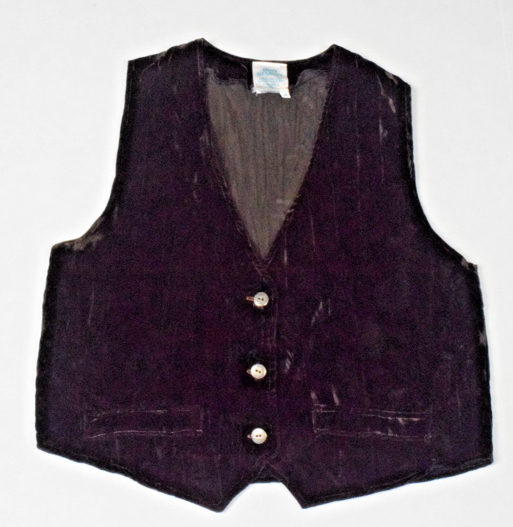 Vintage Vest Duo Designs Size M 70s Espresso Brown Velvet Handmade New Mexico