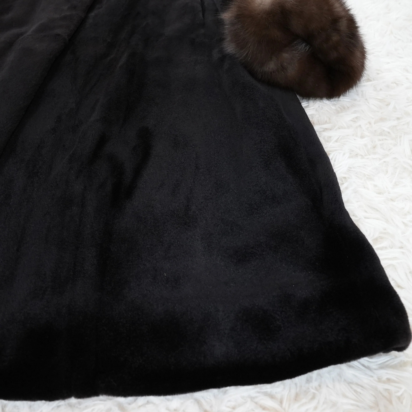 Shaved Mink and Russian Sable Trim Long Coat – Genuine Vintage Fur From Japan
