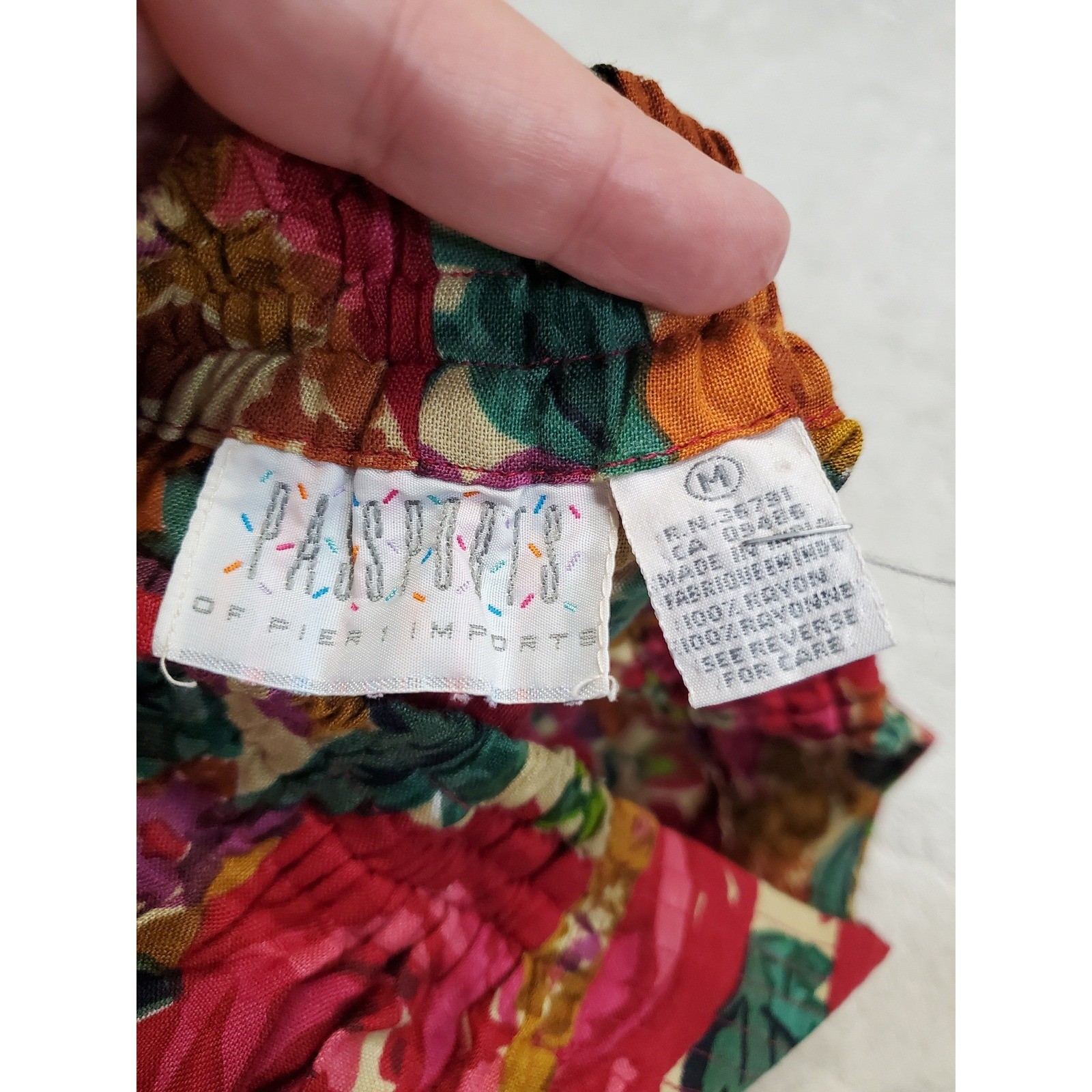 Vintage Floral Print High Rise Waist Tapered Pants Medium Grandma Retro Artsy