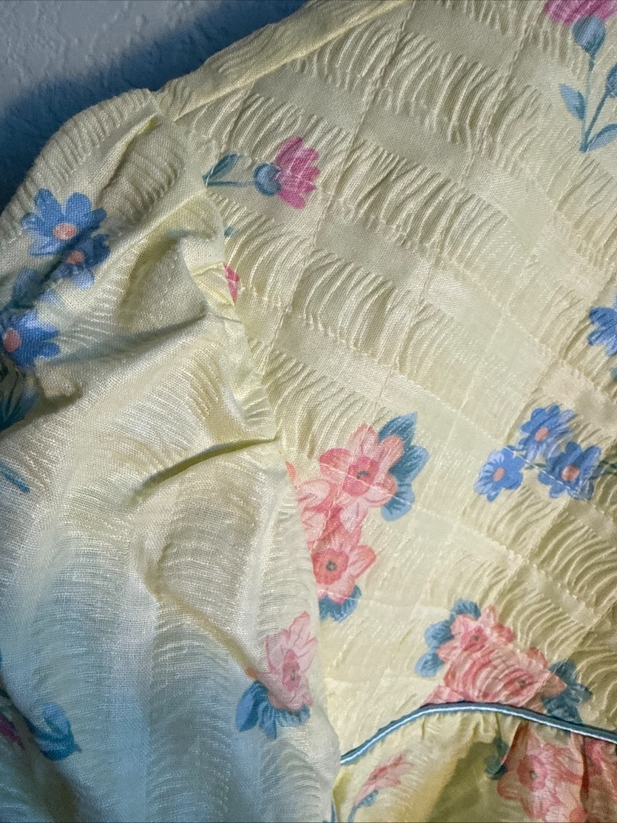 Vintage Housecoat Robe 3X Smart Time Yellow Floral Seersucker NOS NEW TAGS