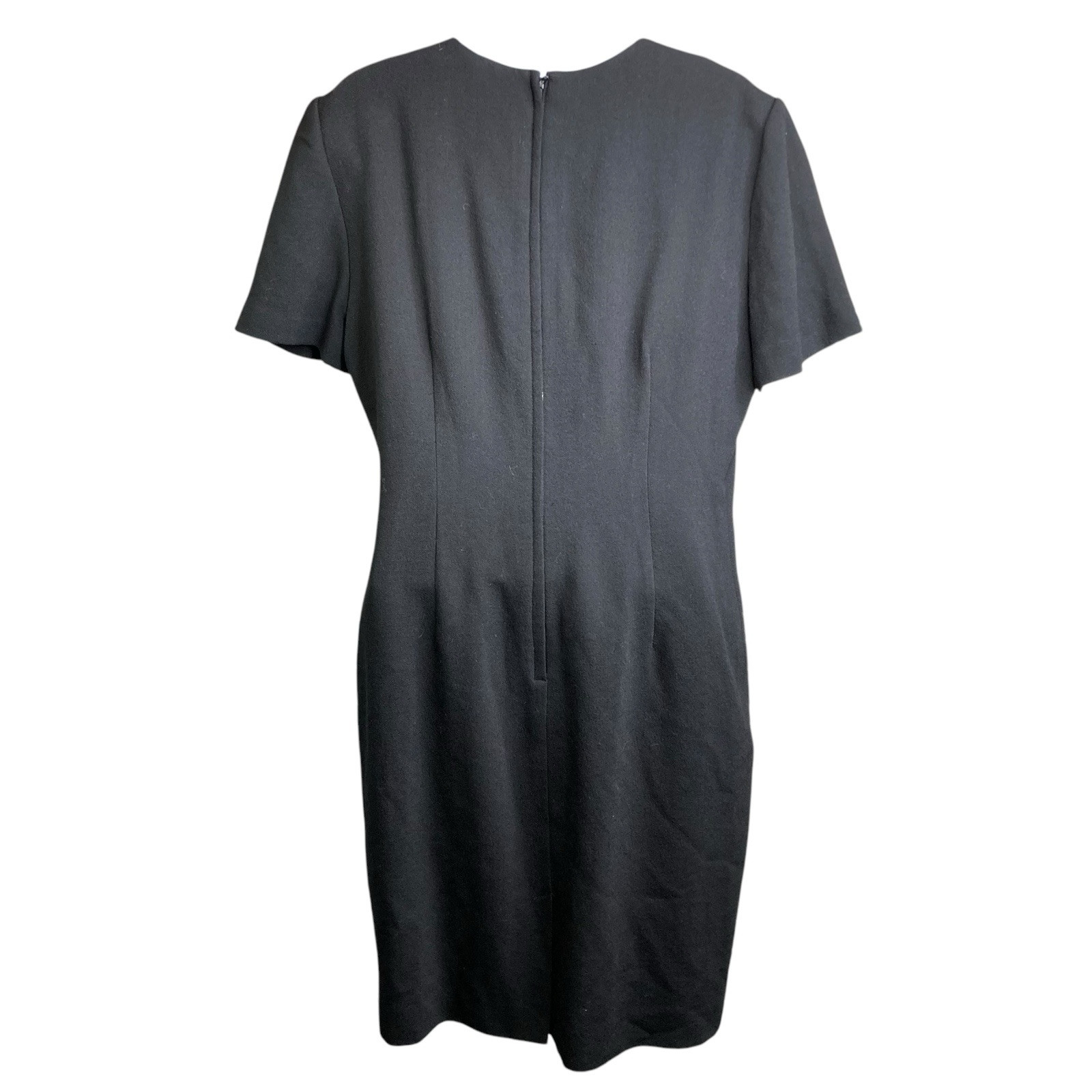Vtg 80s Oberon Black Wool Shift Dress Sz 10 Old Money Classic Quiet Luxury Mod