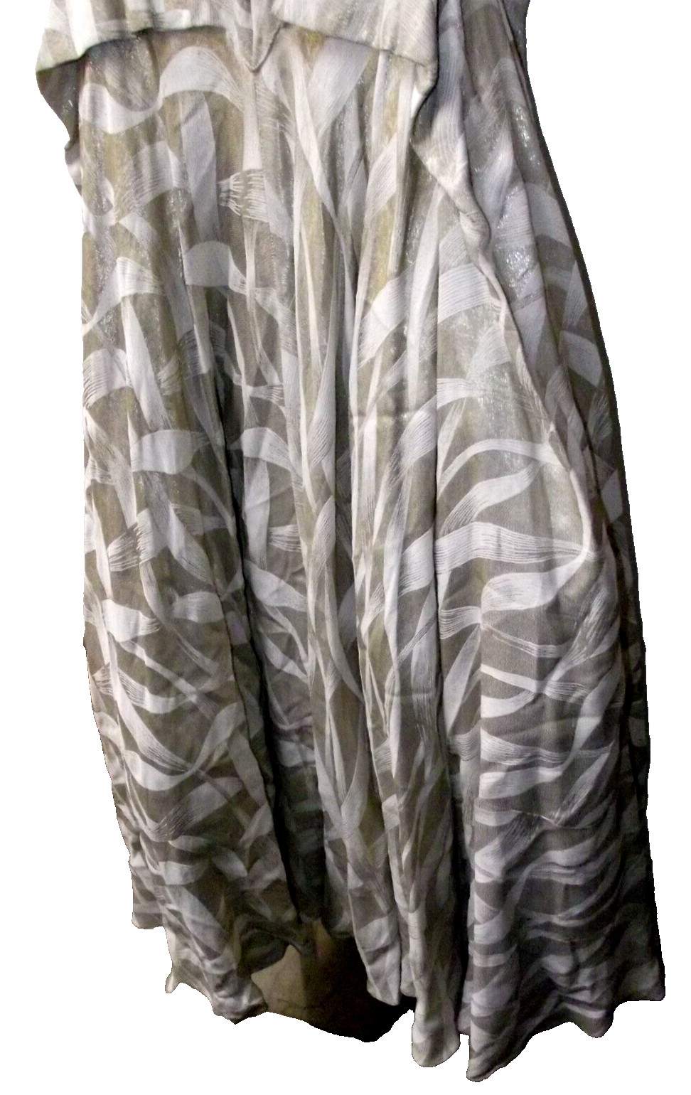 1950s Thin Women’s Ball Dress White/Metal Gold Fabric Handmade Petticot S Africa