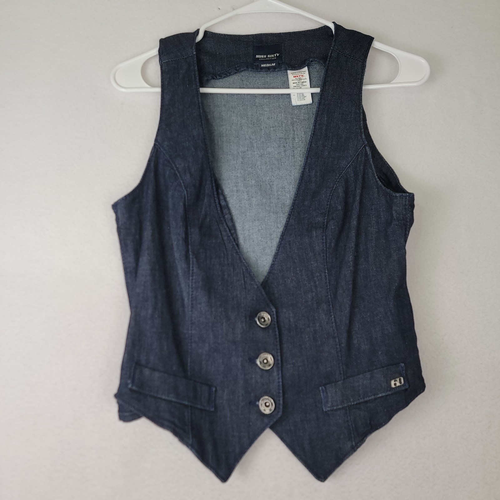Miss Sixty Collection Vintage Y2K Denim Jean Vest Women’s Medium Italian Design