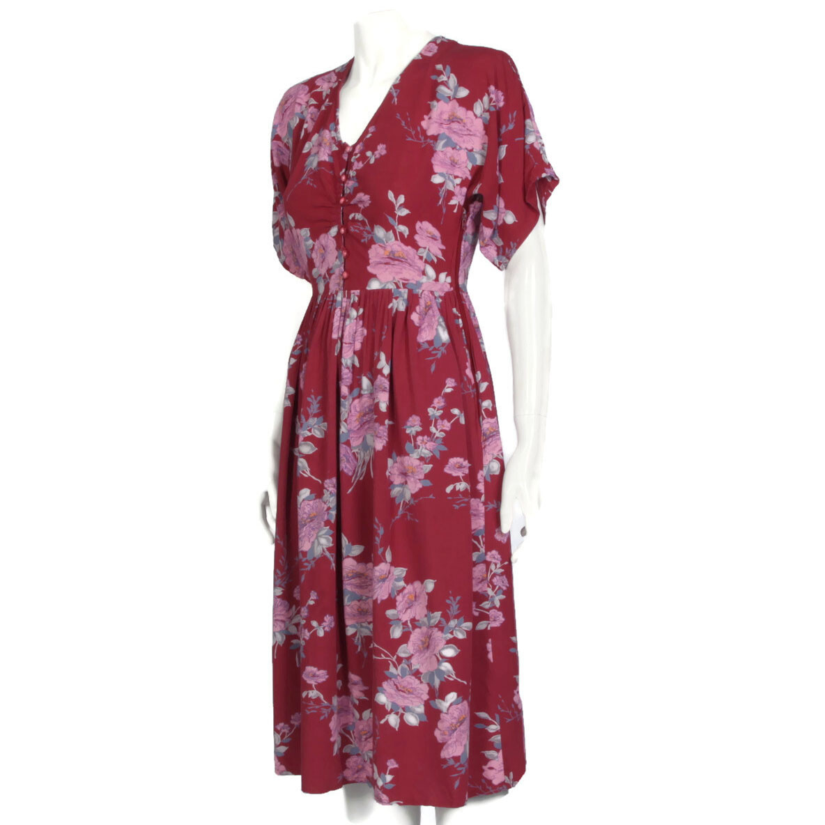 Vintage ANASTASIA Paris Purple Floral Cottagecore Dress 40FR XS/S France /680