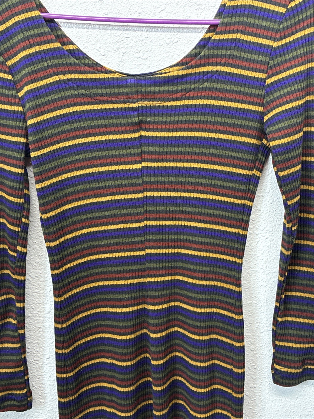 All That Jazz, Vintage 90’s Grunge-lite Silhouette Ribbed Knit, Multi Color S