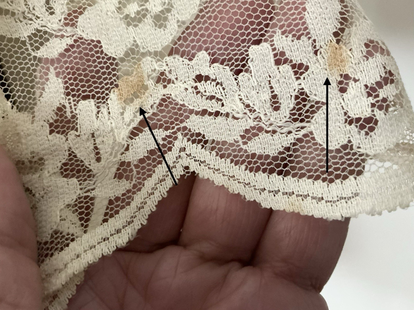 Antique Victorian Bed Jacket Floral Net Scalloped LACE~Medium~TLC~Restore~As Is.