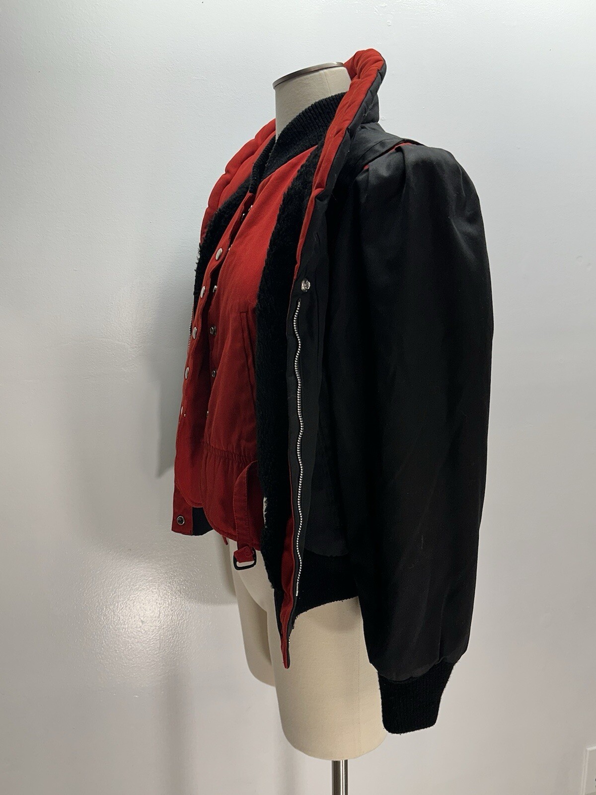 Rockabilly Jacket Bomber Mod Maid Red Black 1980’s Rock Pop Kpop Women’s Small
