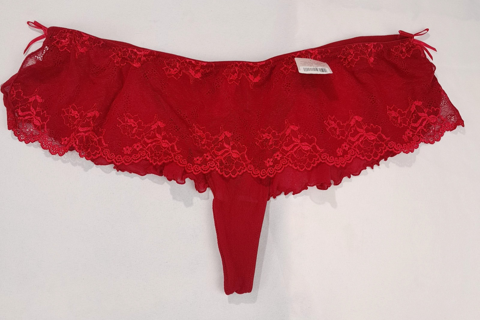 Gilligan O’Malley Panties Womens XXL Lipstick Red Ruffle Skirted Thong Cheeky
