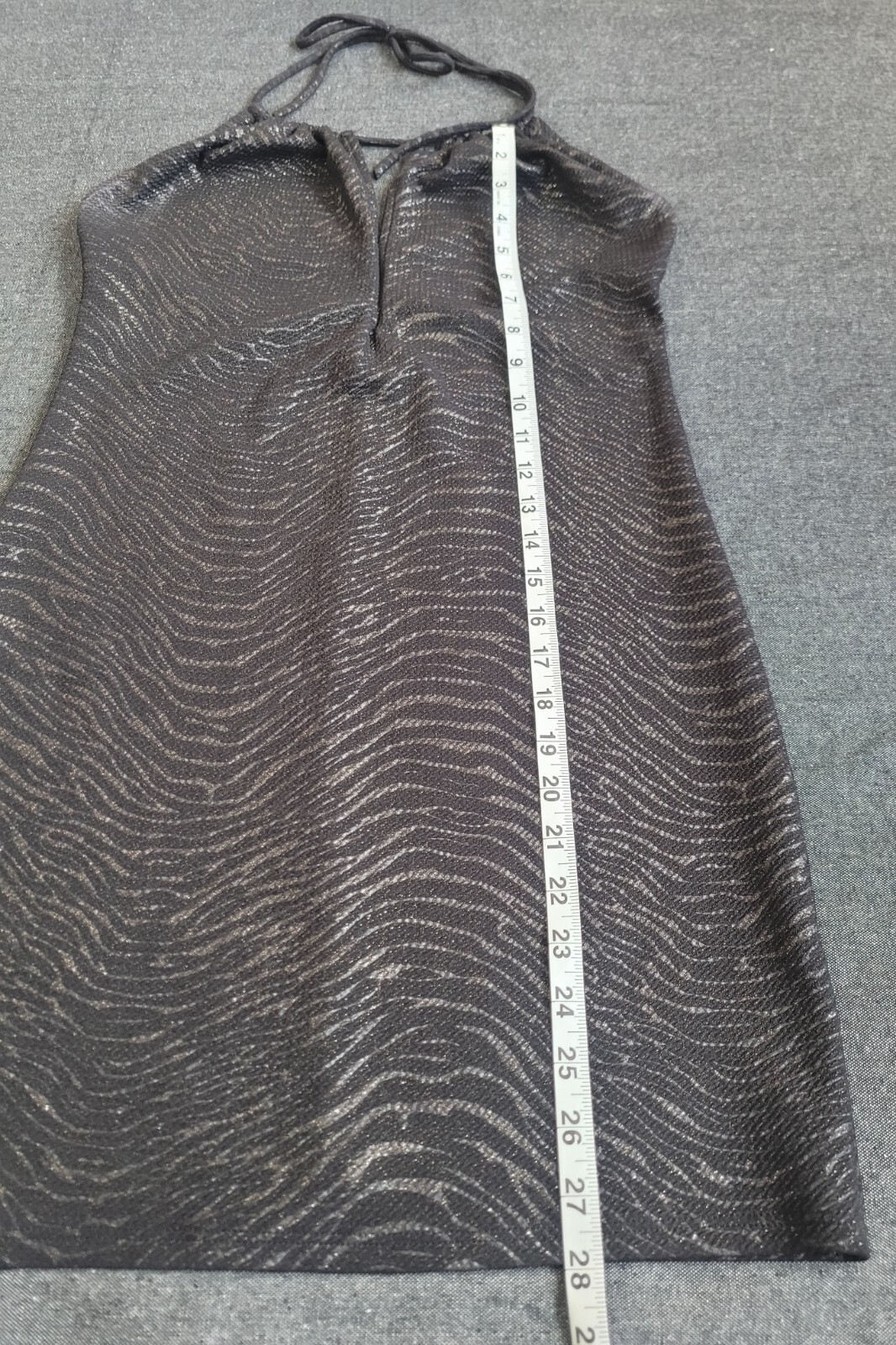 Vintage 90s Y2K Halter Dress Black Zebra Glitter Mini Club Size Large