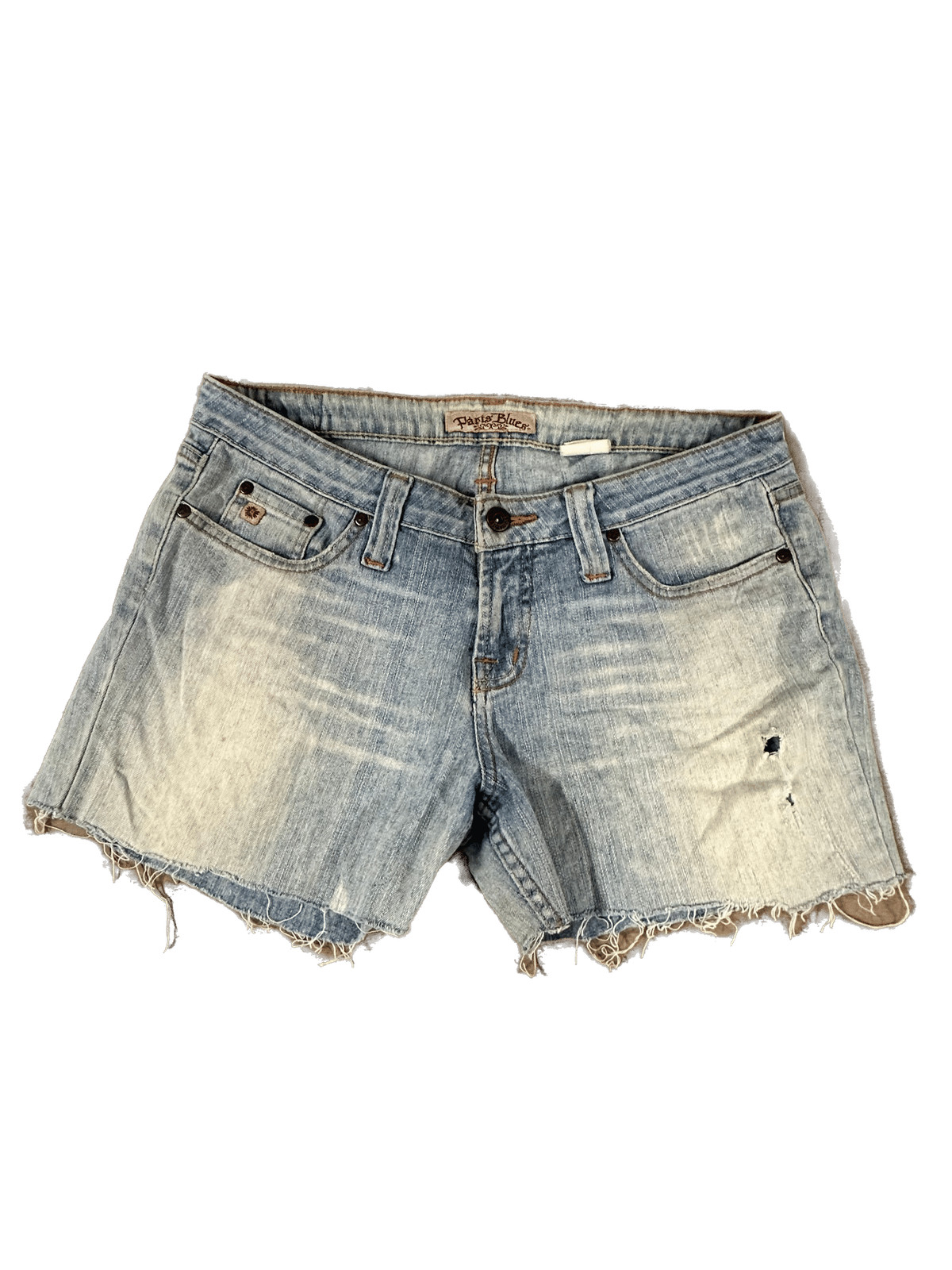 Paris Blues Womens Jean Shorts Size 11 Light Wash Distressed Raw Hem Y2K