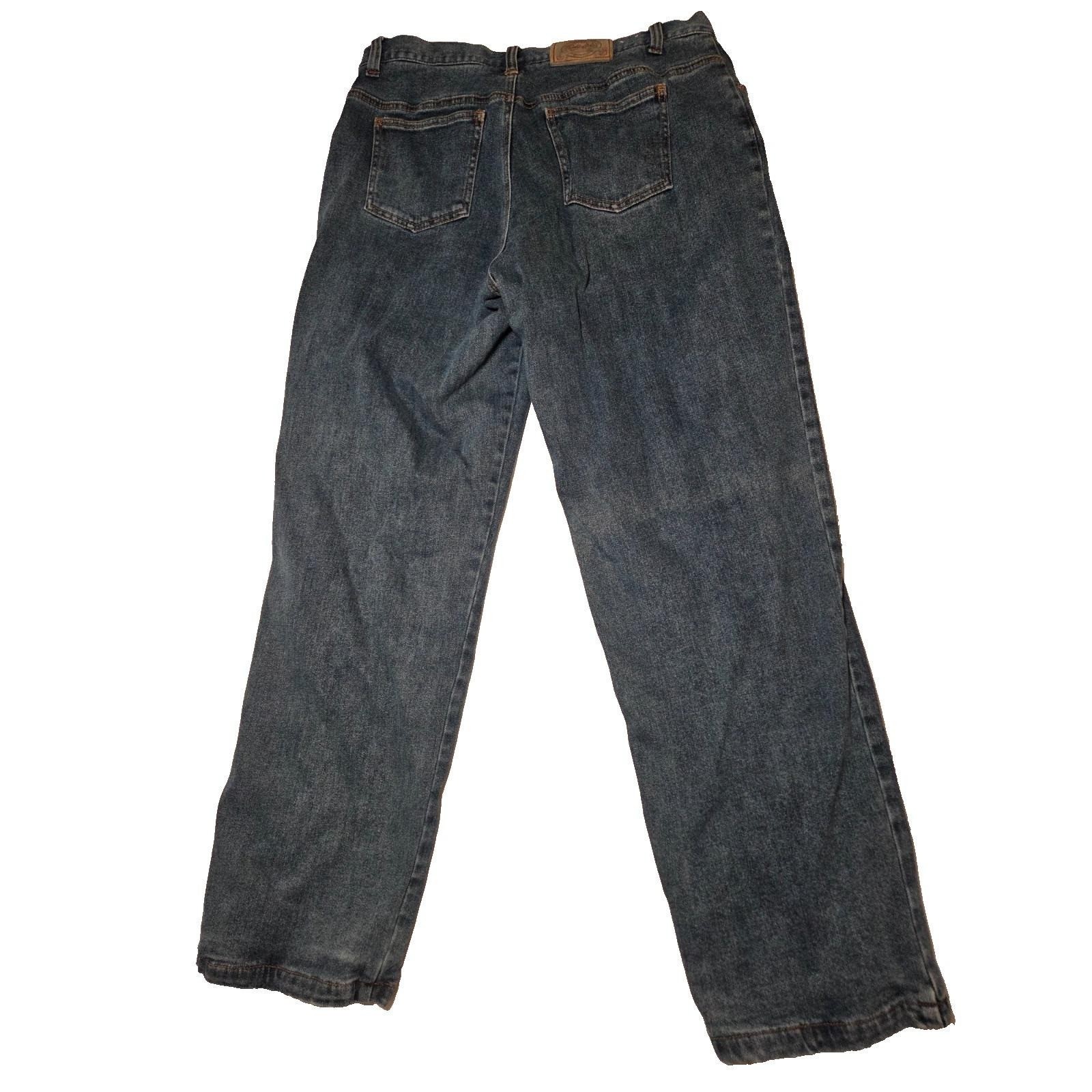 Vintage Cabelas Jeans Womens 14 Blue Denim Dark Wash Flannel Lined Straight Leg