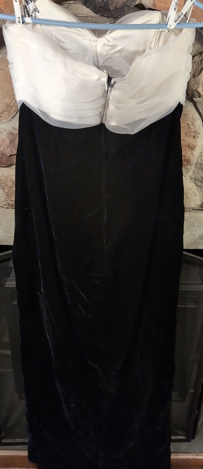 Vintage Niki Originals 80s 90s Prom Dress Gown Slit Velvet Sleeveless Size 10