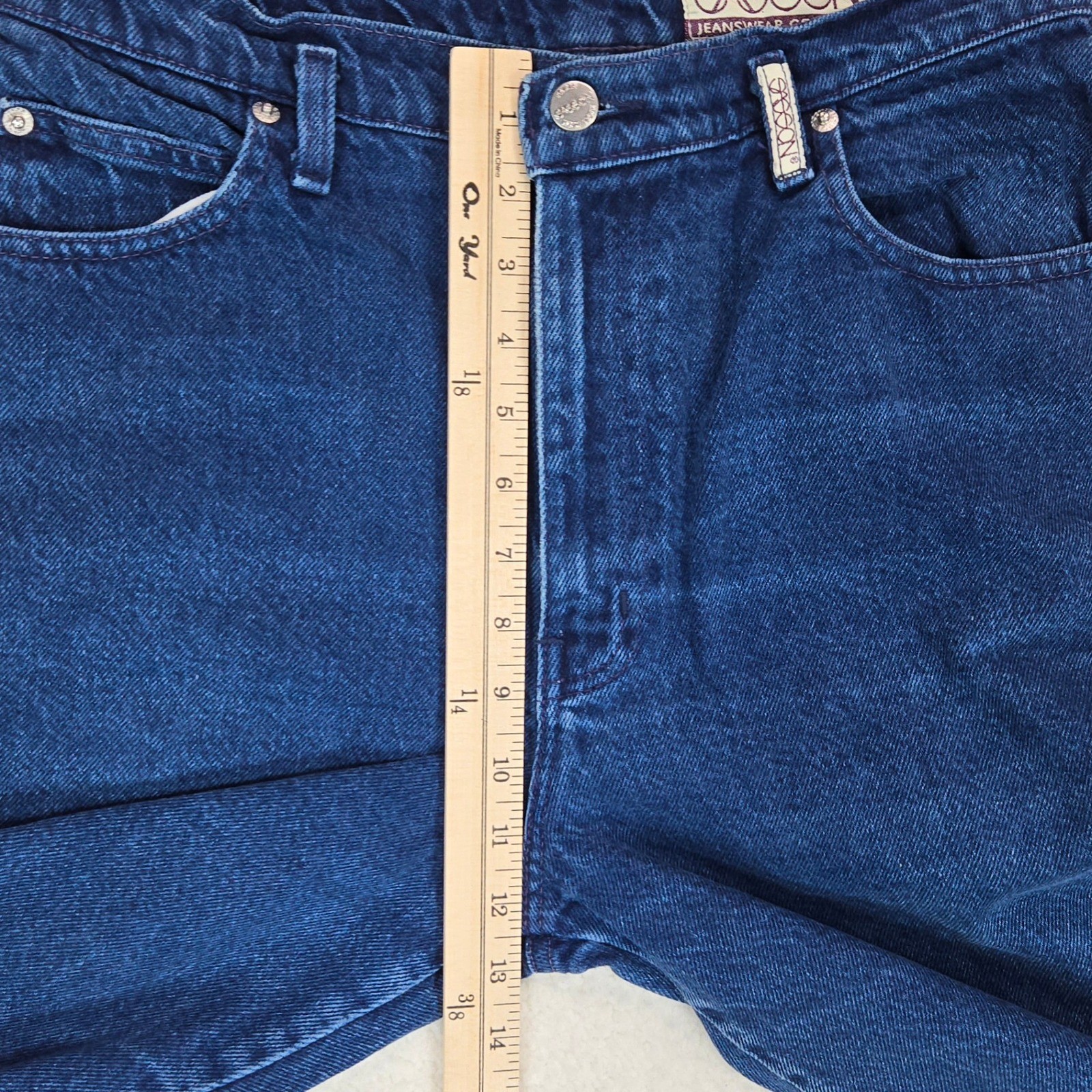 Sasson Mom Jeans Womens 30 Dark Blue High Waisted Tapered Leg Vintage 90s Cotton