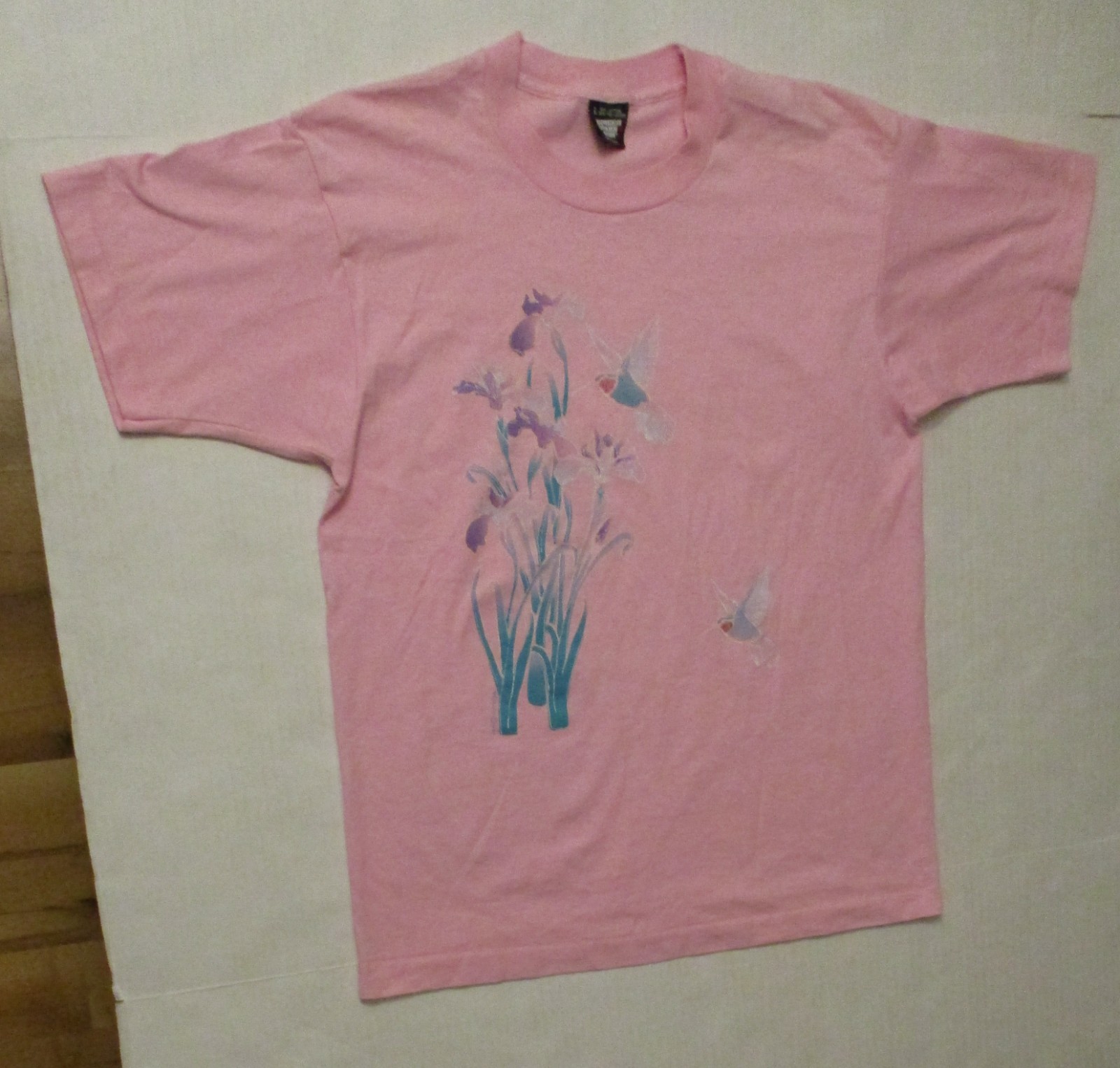 Screen Stars Birdlegs Pink Hummingbird T Shirt Vintage 1990 L Large SingleStitch