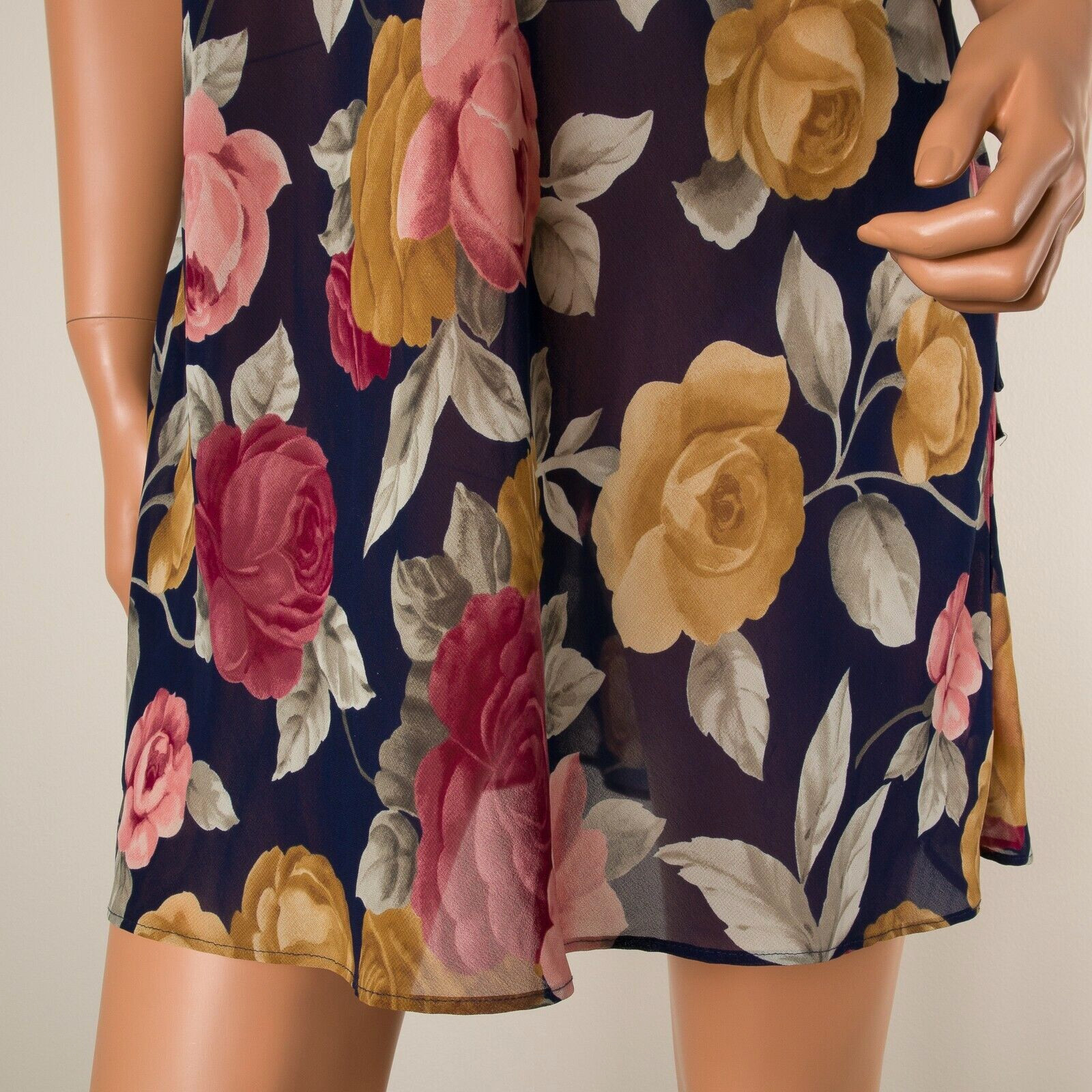 💖 Vintage VICTORIA’S SECRET Chiffon Semi Sheer Chemise Floral Slip Dress L