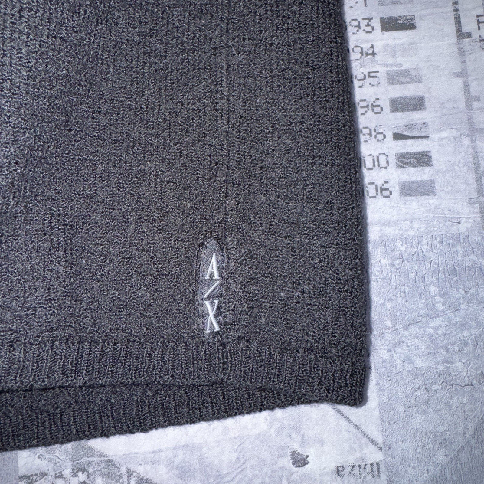 Vintage Armani Exchange Wool Blend Black Collared Sweater Polo Medium Preppy