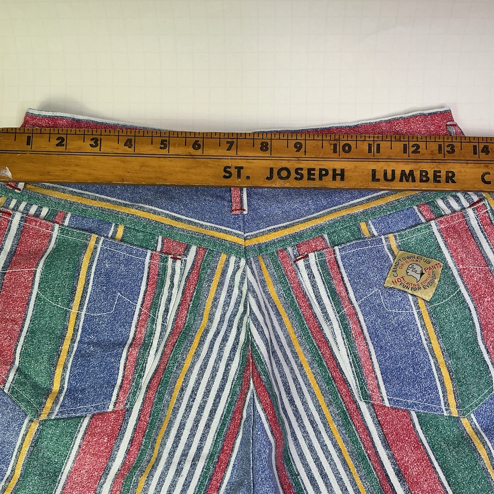 Vintage Camptown Club Original Hot Pants Shorts Striped Ruffle Junior Size 15/16
