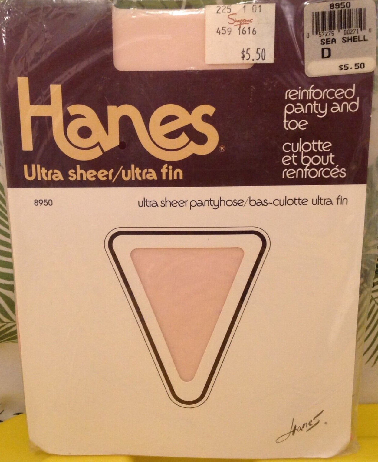 Vintage Pantyhose Rare Hanes Ultra Sheer Color Sea Shell size D BHAN01