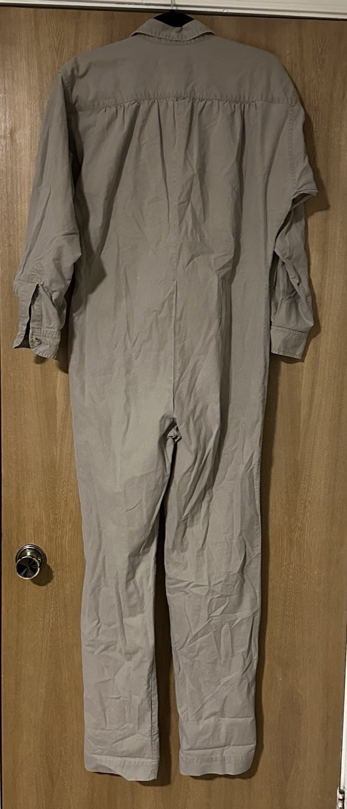 Vtg 80s Banana Republic Mill Valley Safari Coverall Jumpsuit Khaki Cotton Sz S
