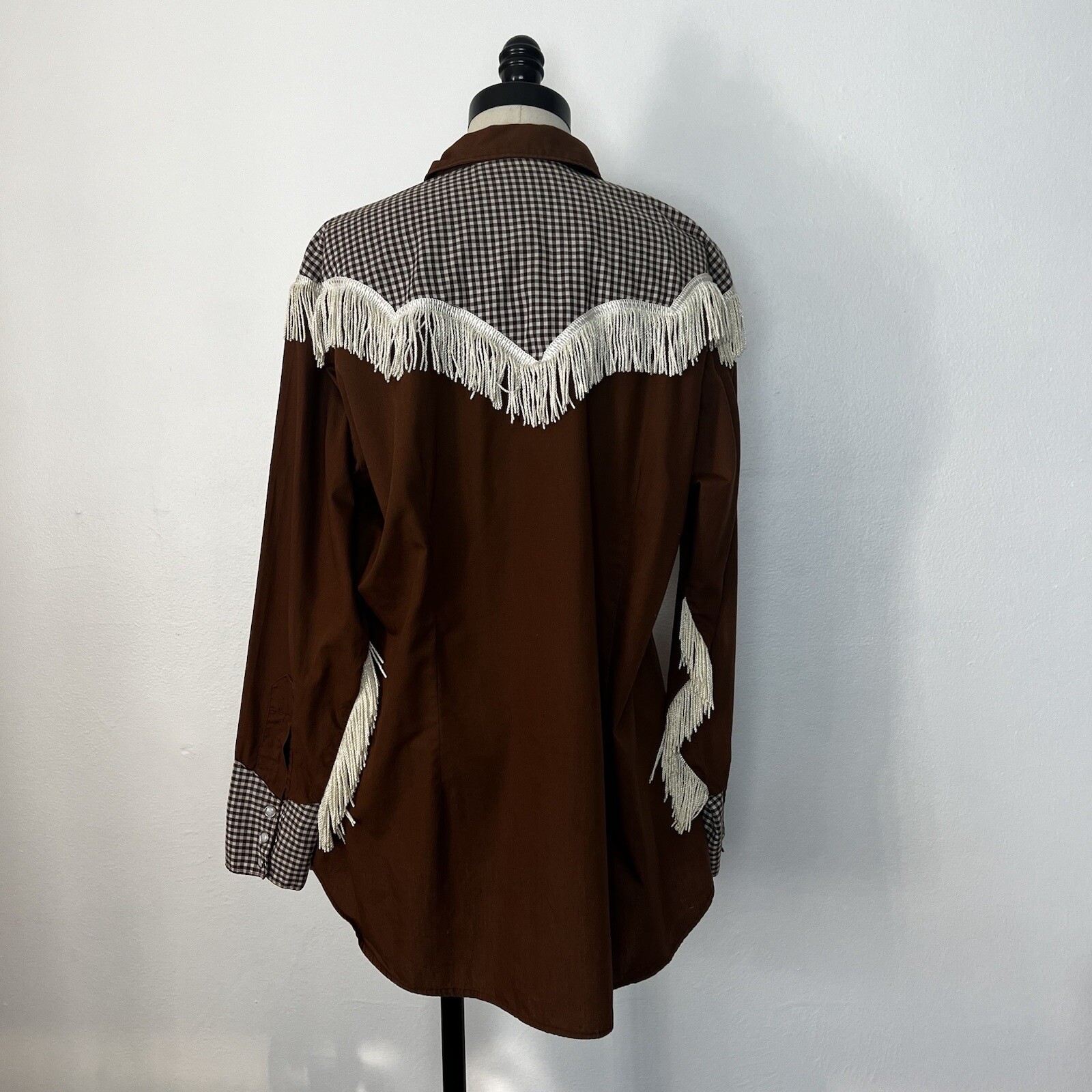 HIS & HERS 60’s Vintage Western Gingham Fringe Shirt Circle Skirt Suit S M L Xl
