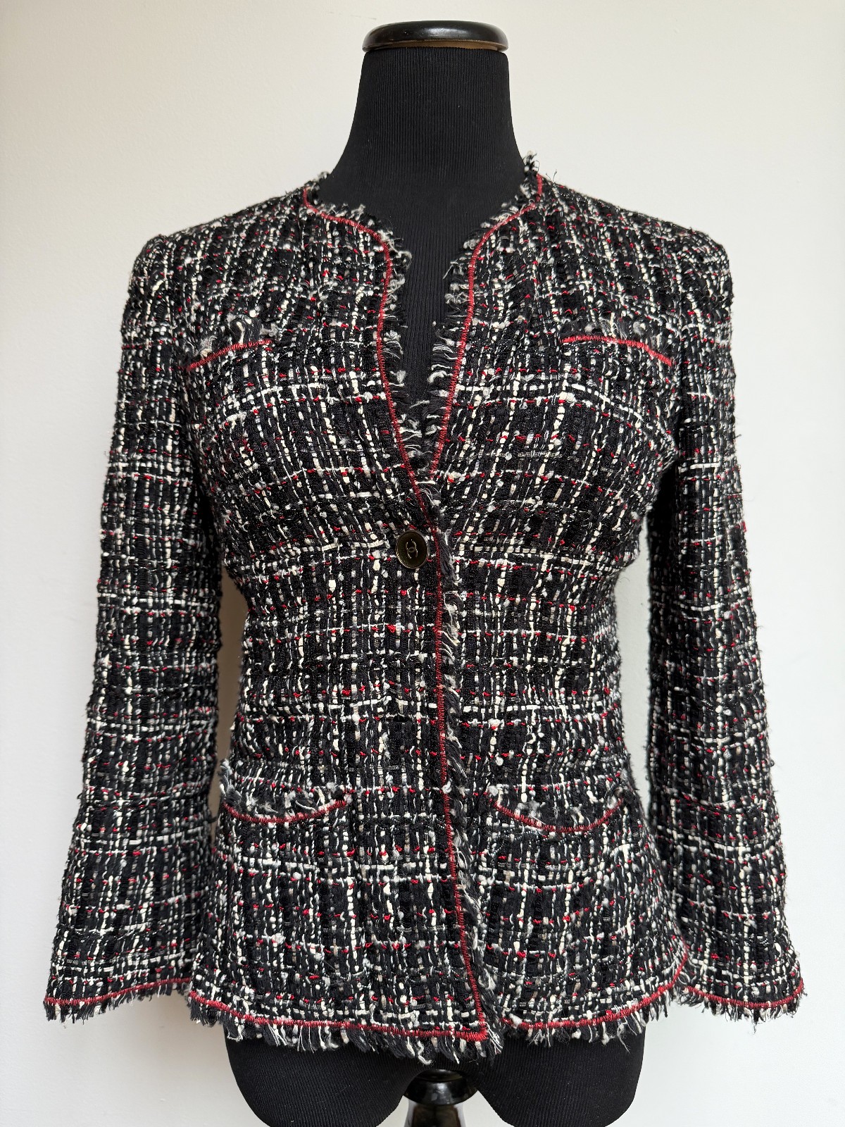 Chanel Vintage Tweed Jacket 2005 Karl Lagerfeld FR 42 (Tailored w/ all fabric)