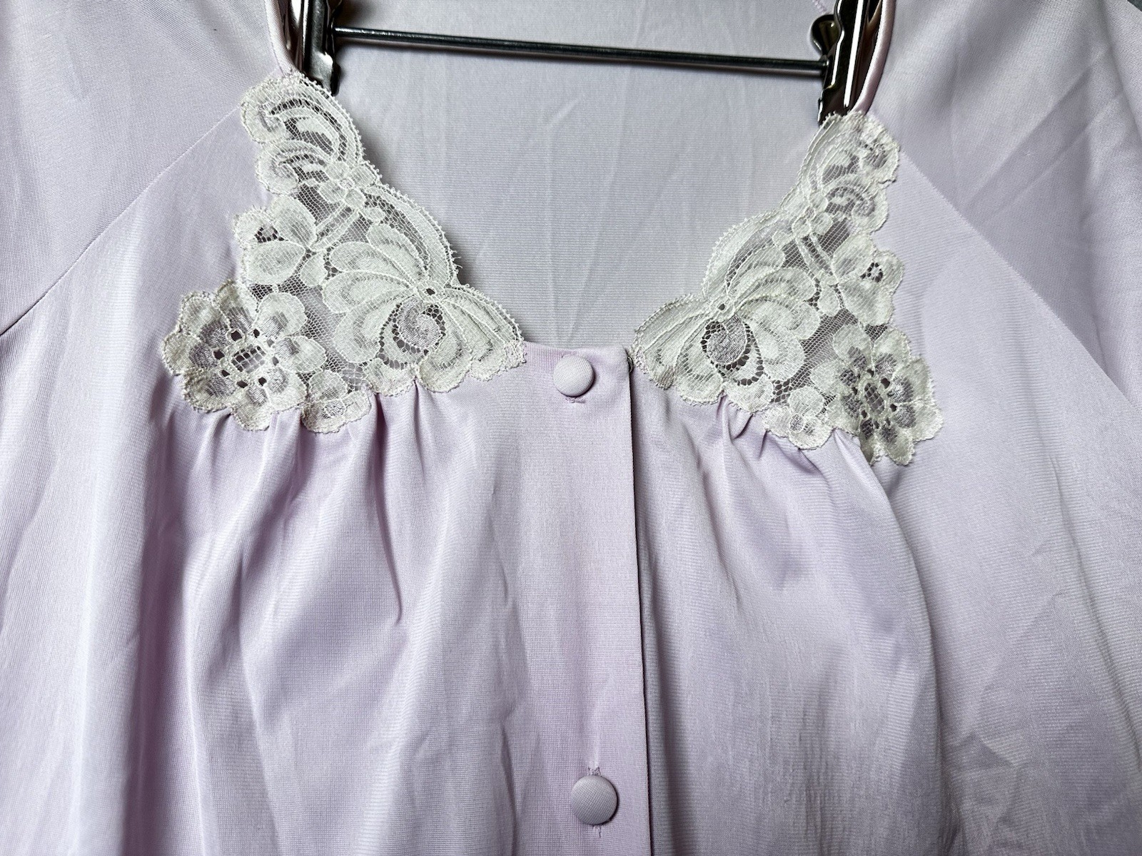 Vintage Vanity Fair Pink Nylon PJ Set 36 Lace Trim 2 Pc Lounge Sleepwear