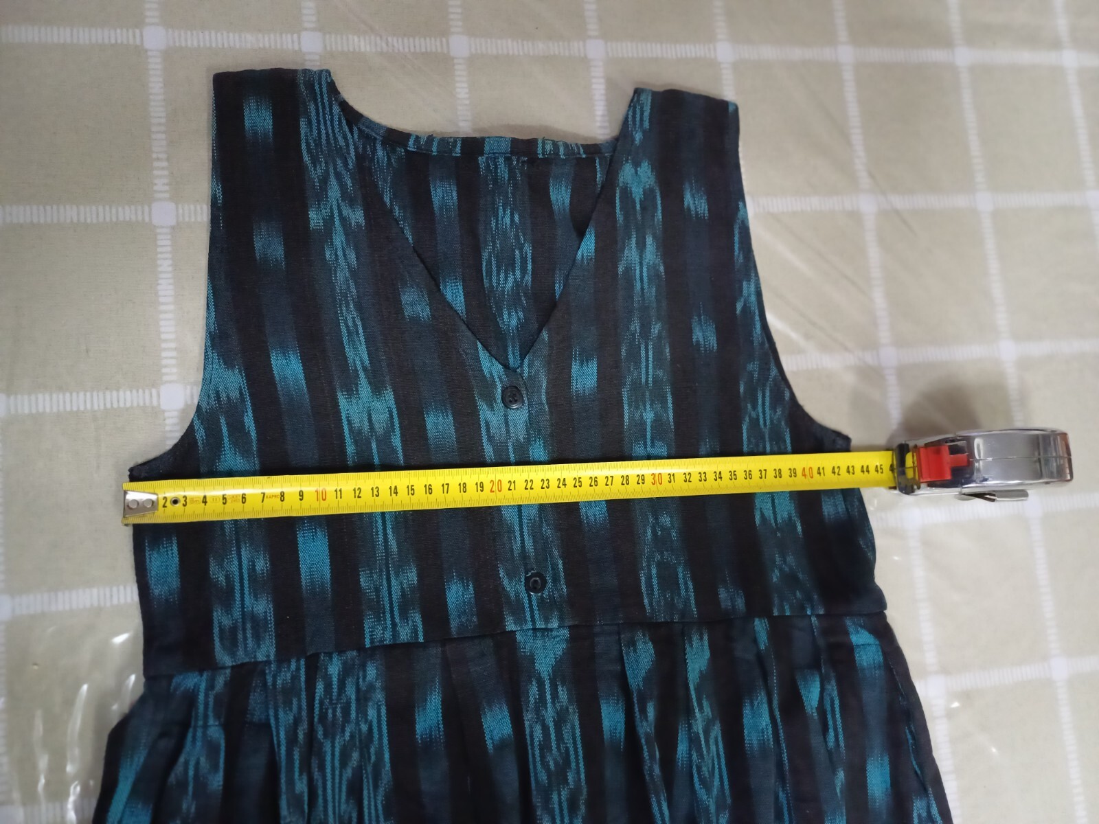 Vtg Guatemalam Mayan Young Women Flared Cotton dress Traditional Hand Made Sz S