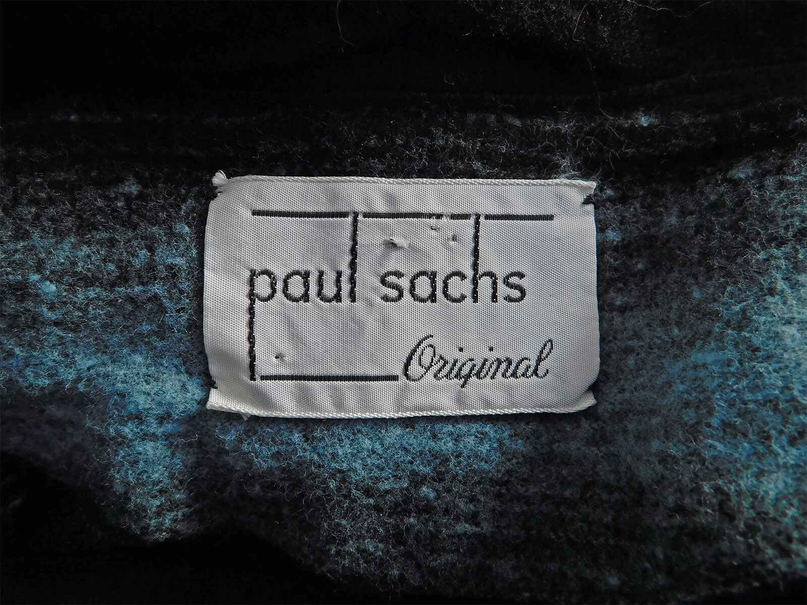 Vintage Paul Sachs Original 50s Rockabilly Black Blue Stripe Pencil Dress Jacket