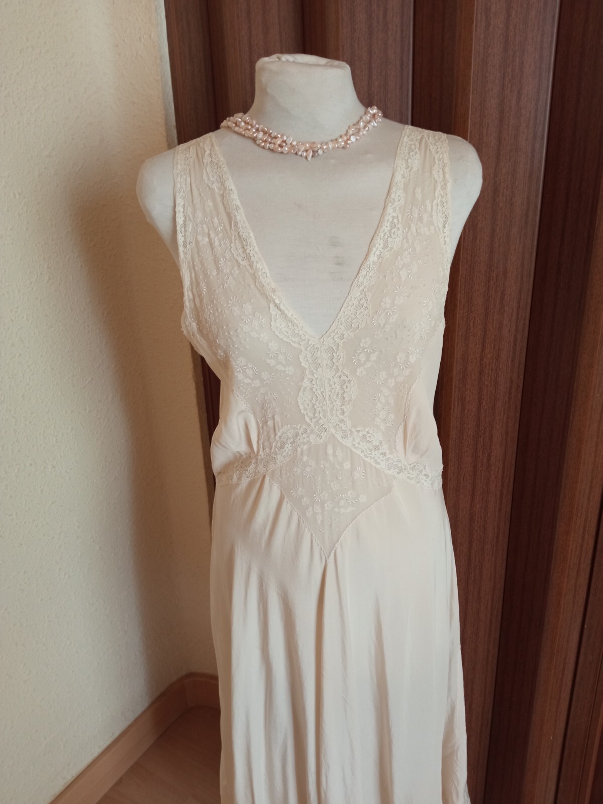 Vintage 1940s Bridal Silk Nightgown/Peignor Set – Honeymoon -S