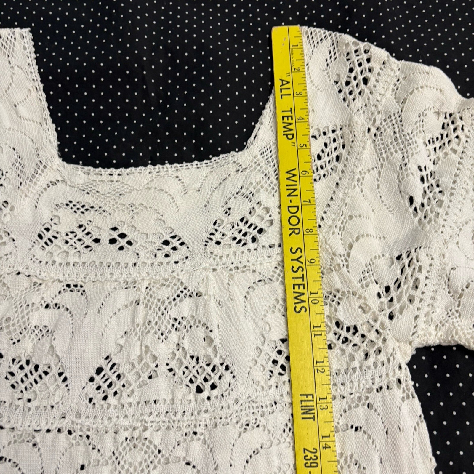 VTG Crocheted Lace Dress Boho Women’s White Lace Maxi Festival Cottagecore Sz S