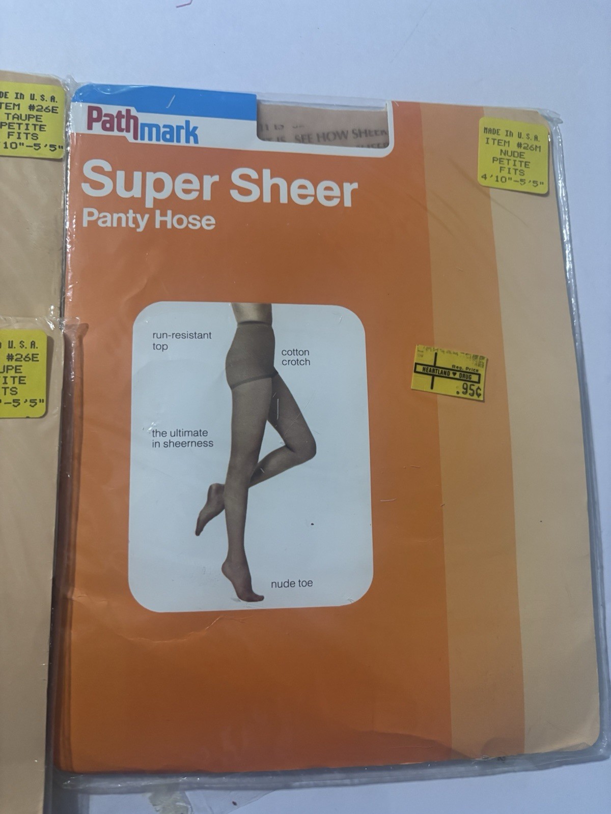 Pathmark Vintage Super Sheer Panty Hose Size Petite Nude Taupe 3 Pairs
