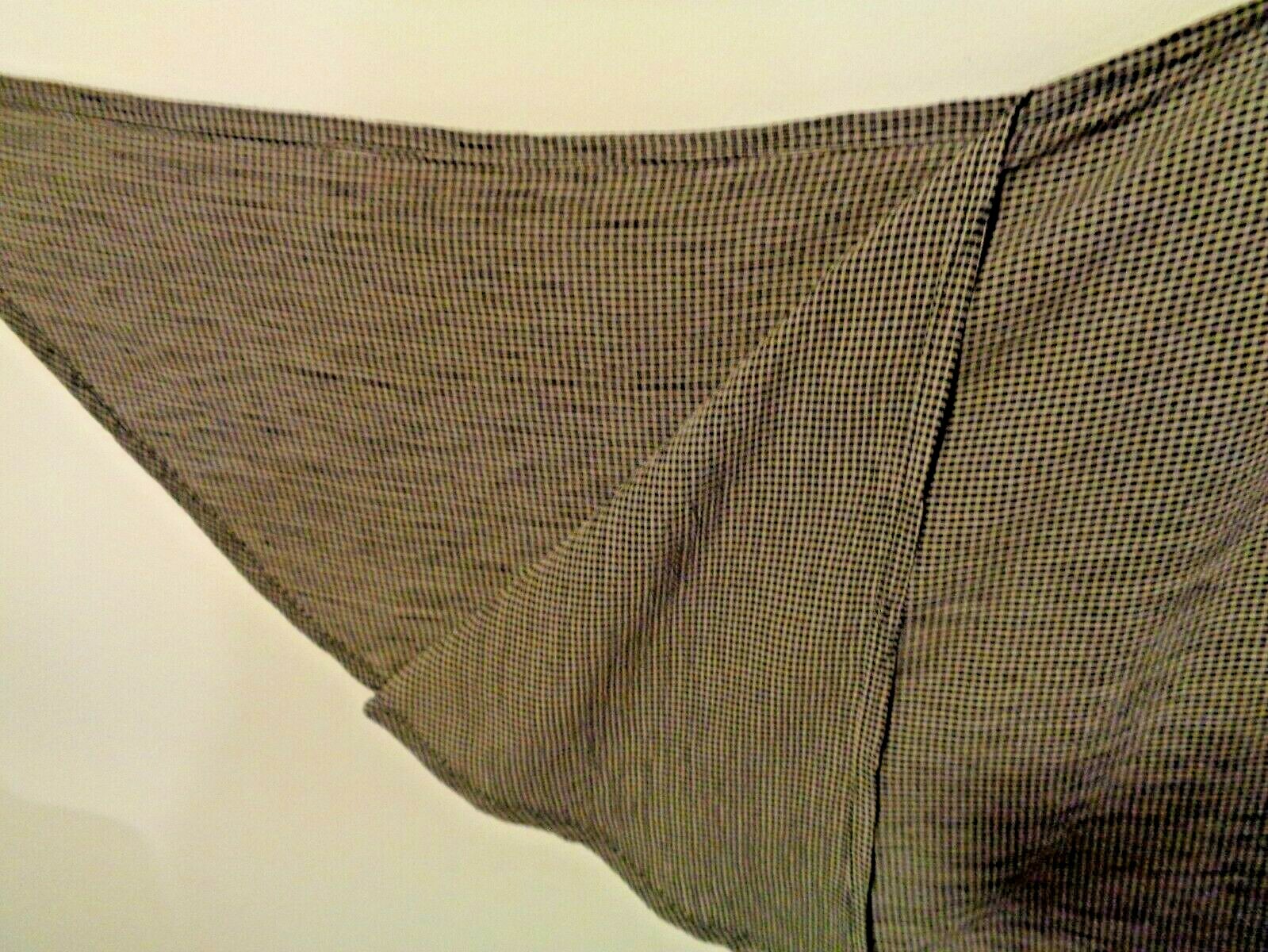 Vintage S FLAX Jeanne Engelhart „Pinafore Shortened” Dress Top Black Check Rayon