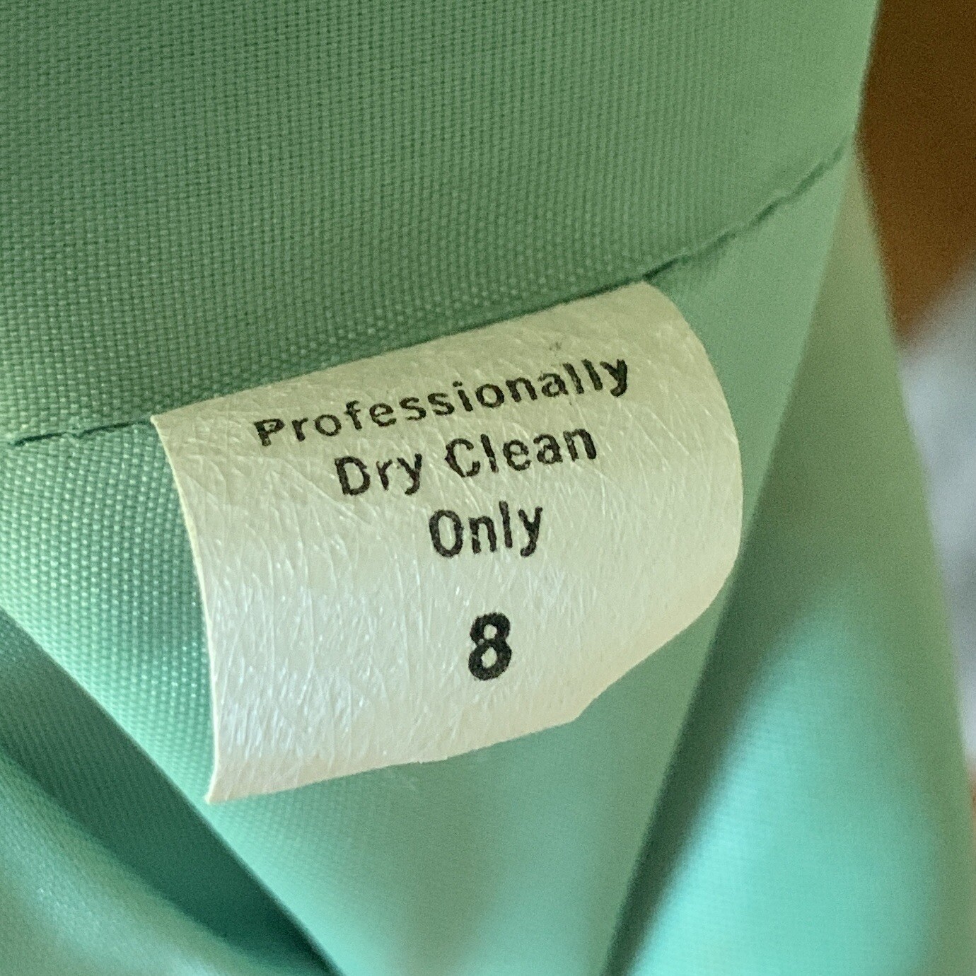 Vintage WILLIAM PEARSON Designer Floral Green Dress Ribbon Ruffle Off Shoulder 8
