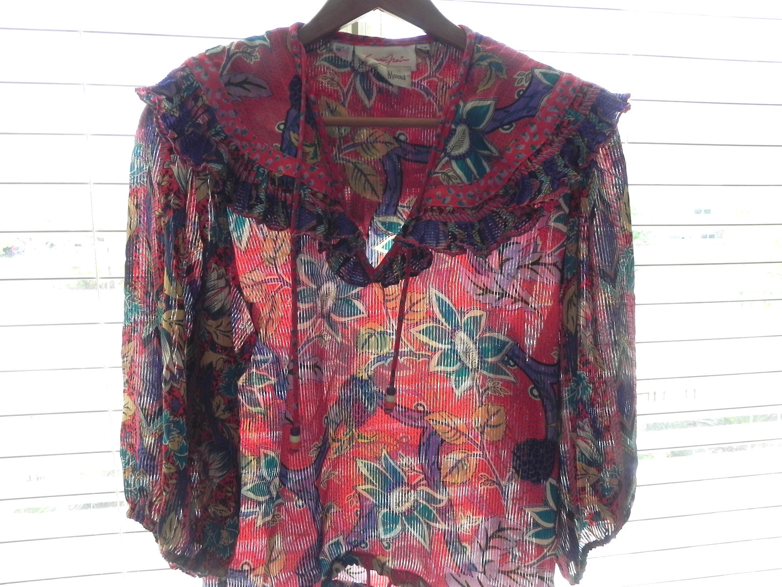 Vtg Neiman Marcus Susan Freis 2pc 3/4 Sleeve Top/Maxi Skirt Poly Chiffon Size S
