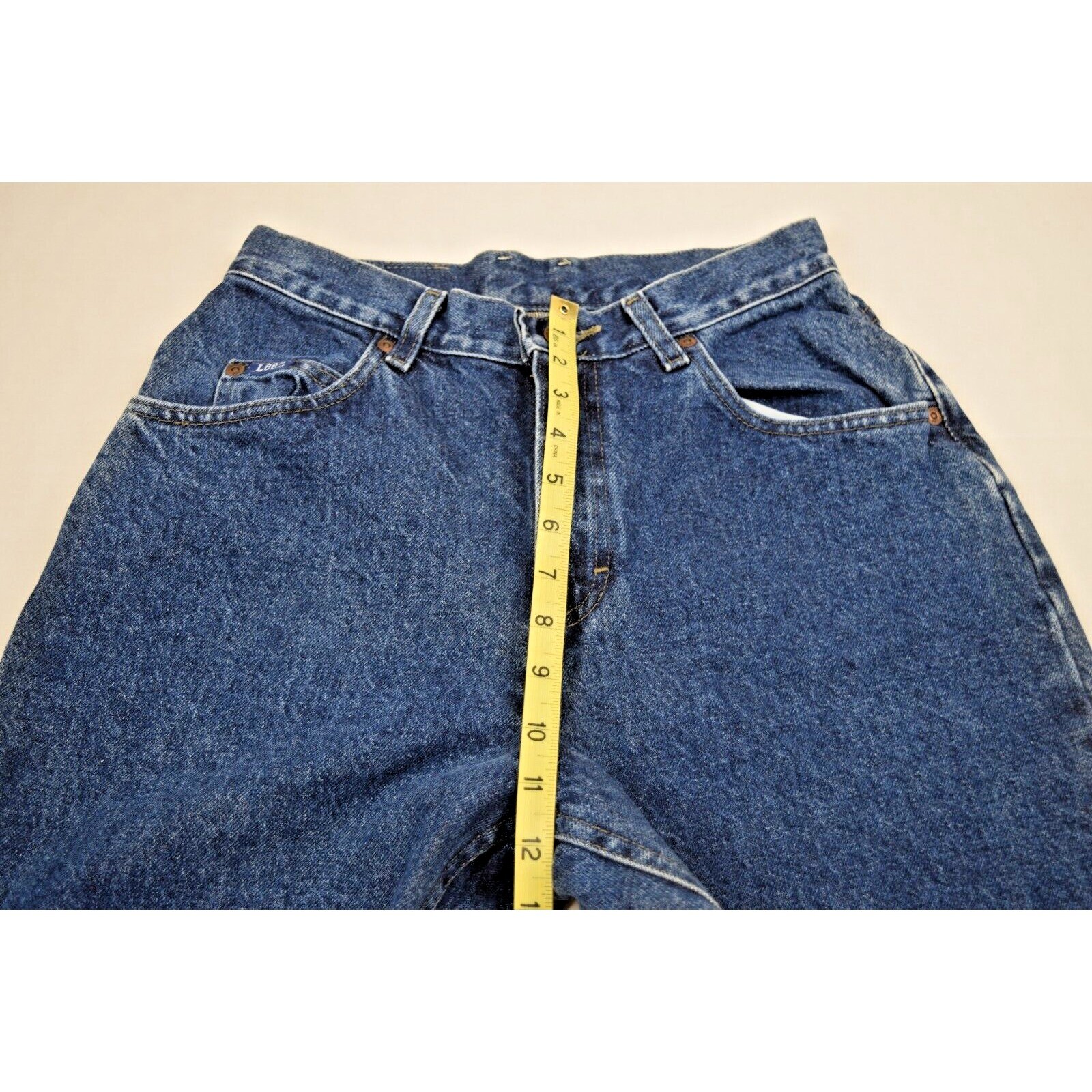 Vintage Lee Jeans 26X31 80s Indigo Wash High Waist Tapered Classic Fit Made USA