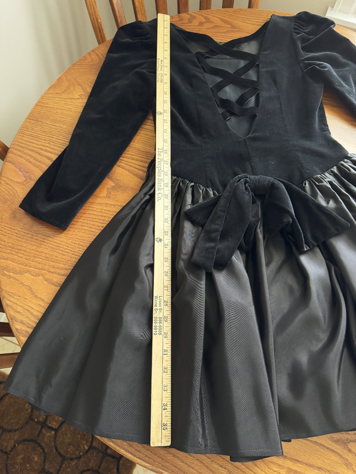 Vtg ’90s ARIELLA London Sz L Velvet Fit & Flare Retro Style Black Cocktail Dress