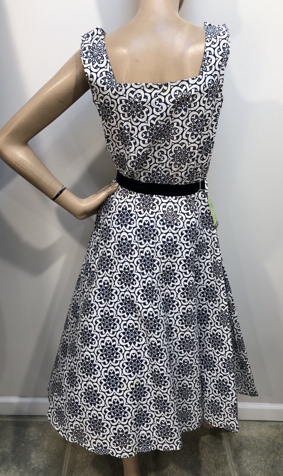 VTG 1940s-50s „SUE SHERRY” Die-Cut EYELET Graphic SUNDRESS *DEADSTOCK w/TAGS XXS