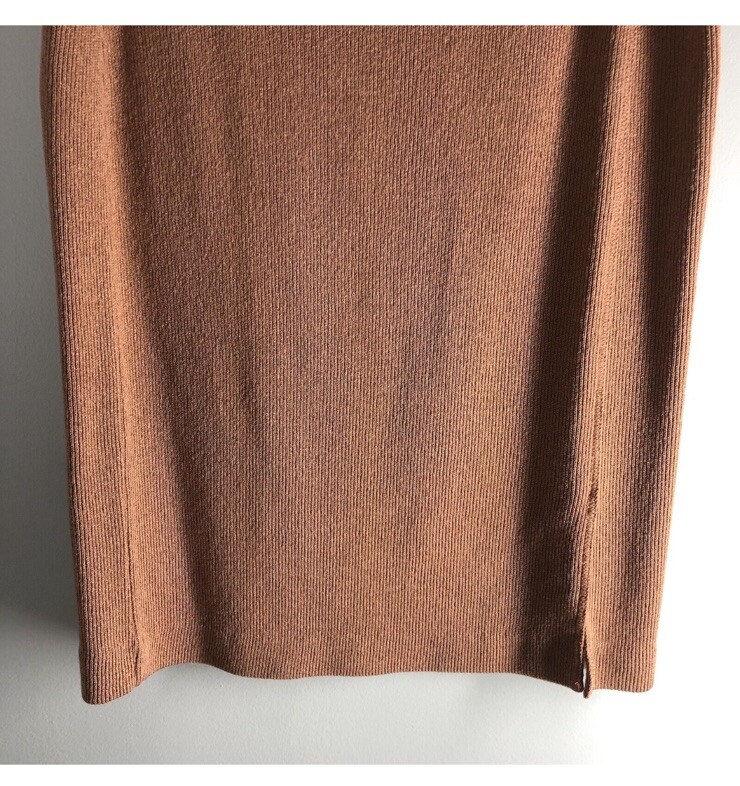 Venice Knitting Mills Womens Size 18 Union Made Rose Gold Skirt Vintage Granny