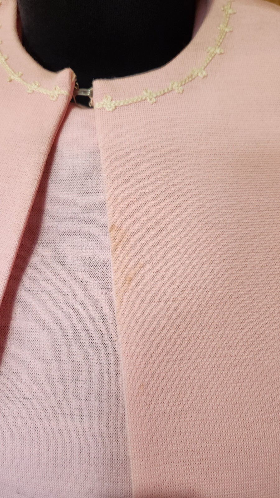 Gay Gibson VTG 1960s Pink 3 Piece Suit Womens Floral Embroidered Mid Century Mod