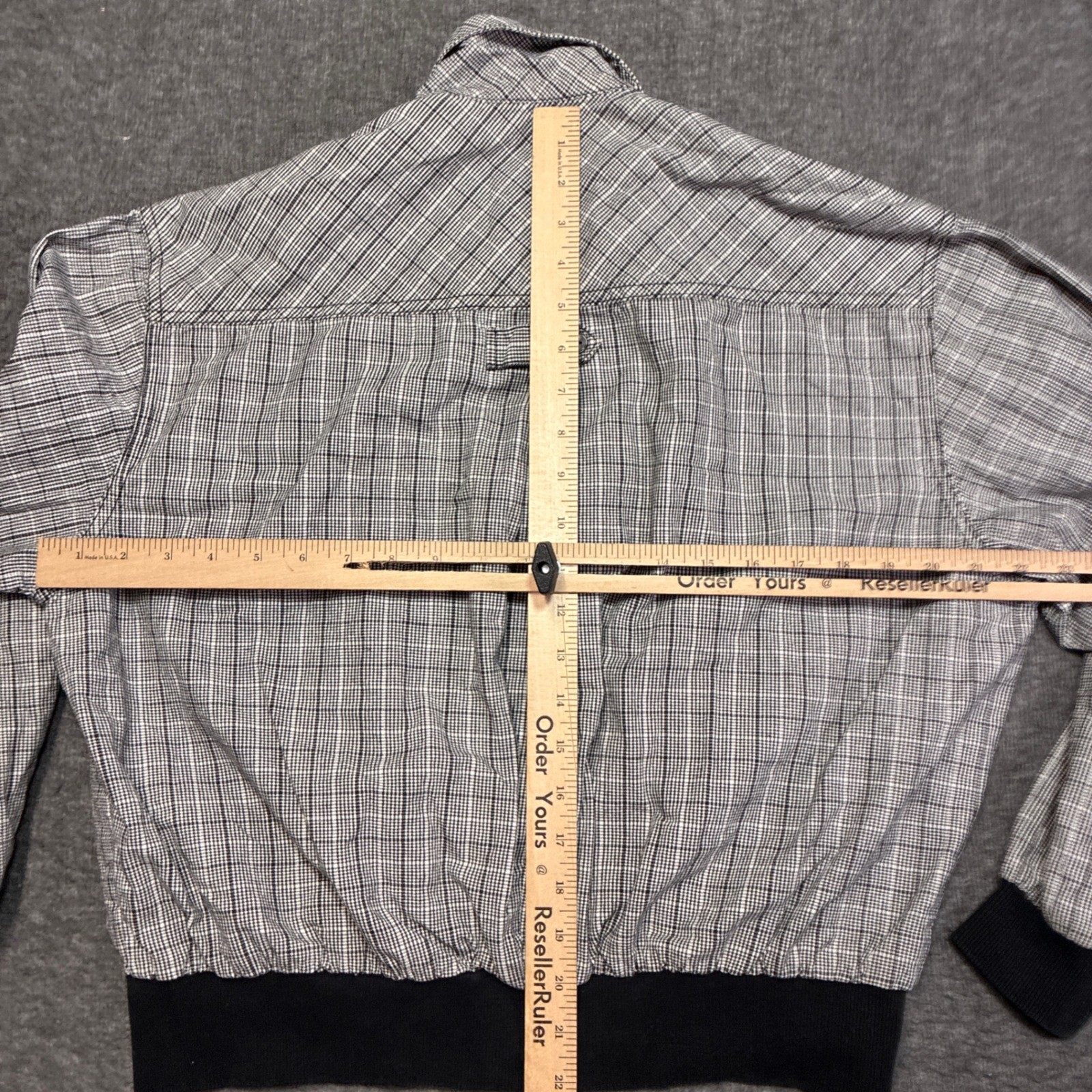 Vintage Dockers Levi’s Harrington Jacket Women Medium Black White Plaid Cropped
