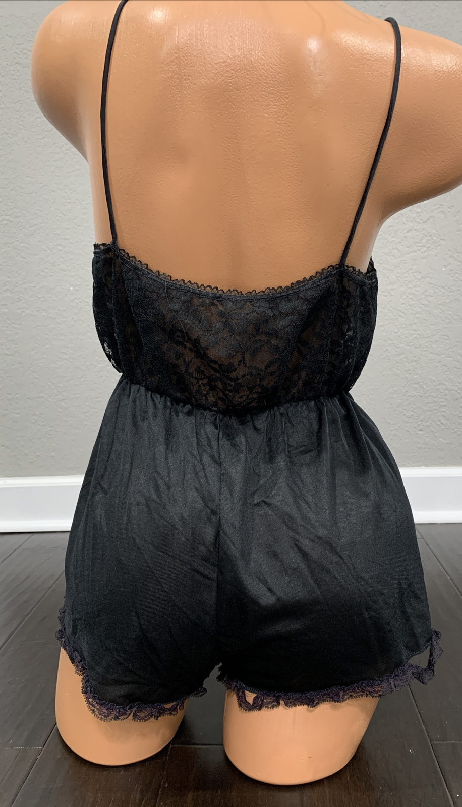 Vinta Spotlight Sheer Bodysuit Teddy HI CUT Lace NYLON Medium LINGERIE Nightie