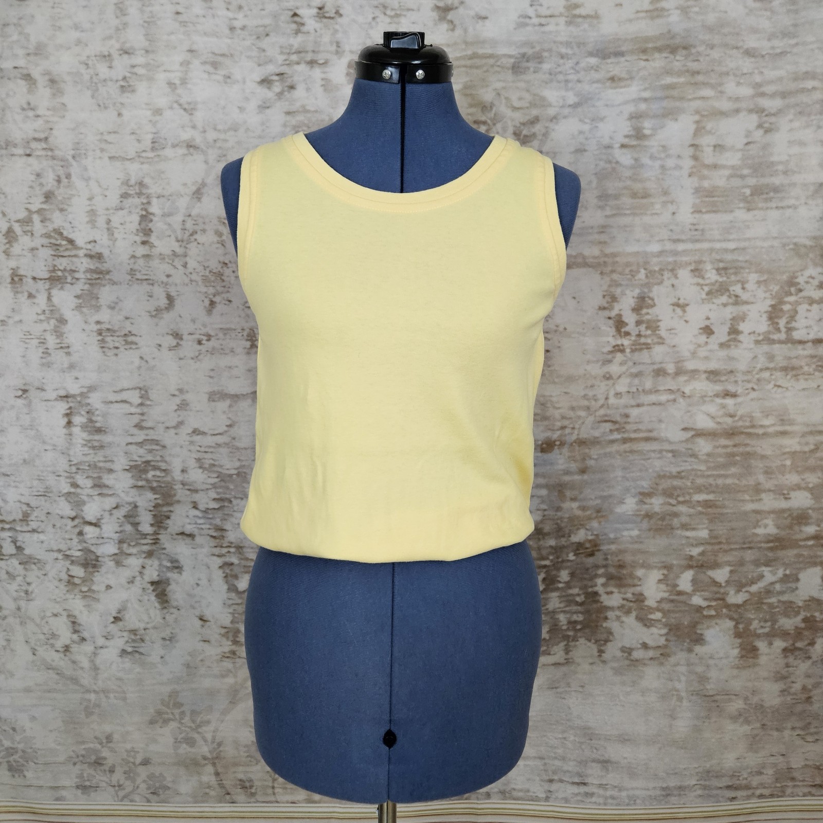 1980s Workout Tank Top Vintage Butter Yellow Gym Sleeveless Shirt VTG 80s Small