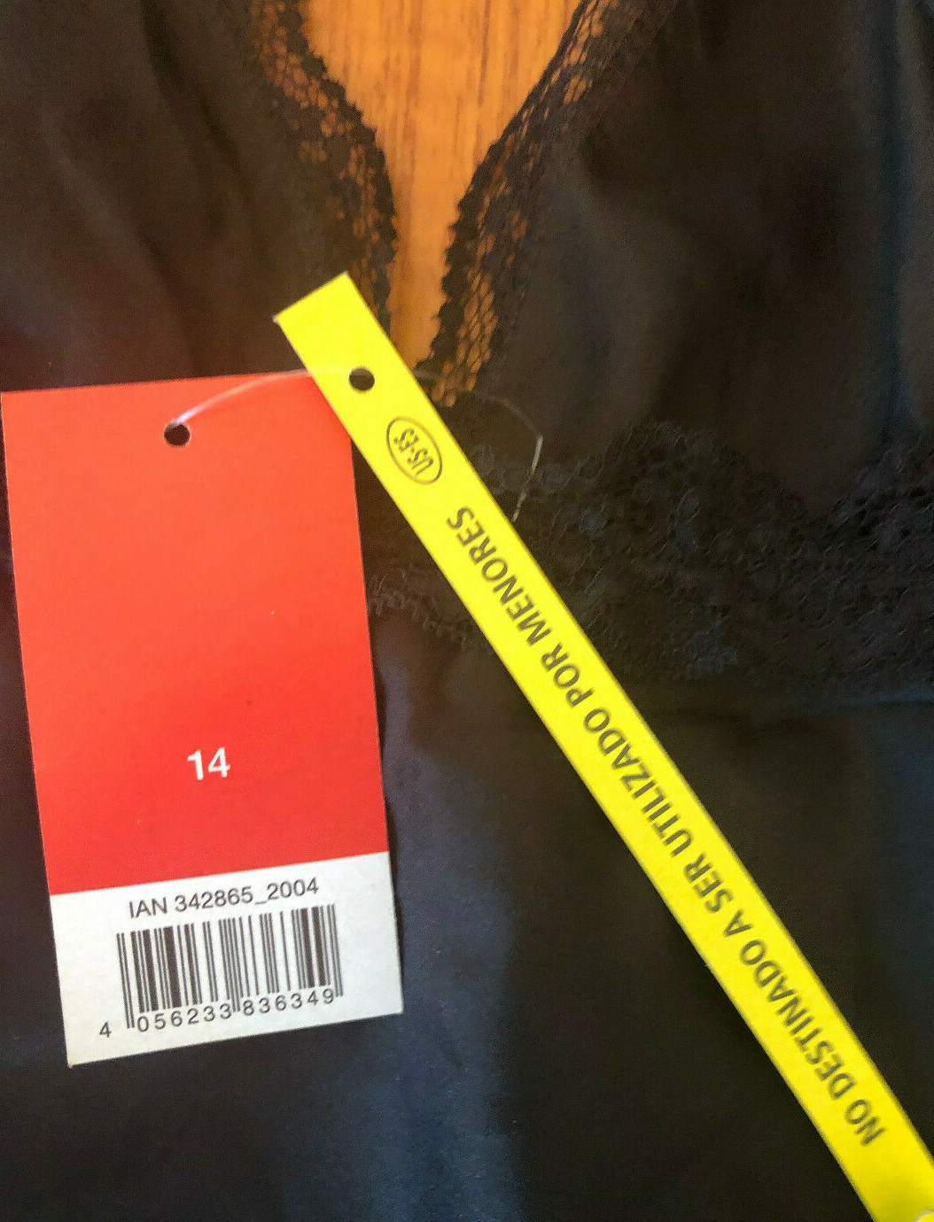ESMARM Brand, Woman’s Full Slip W/Lace Trim, Black, Size 14, New With Tags!