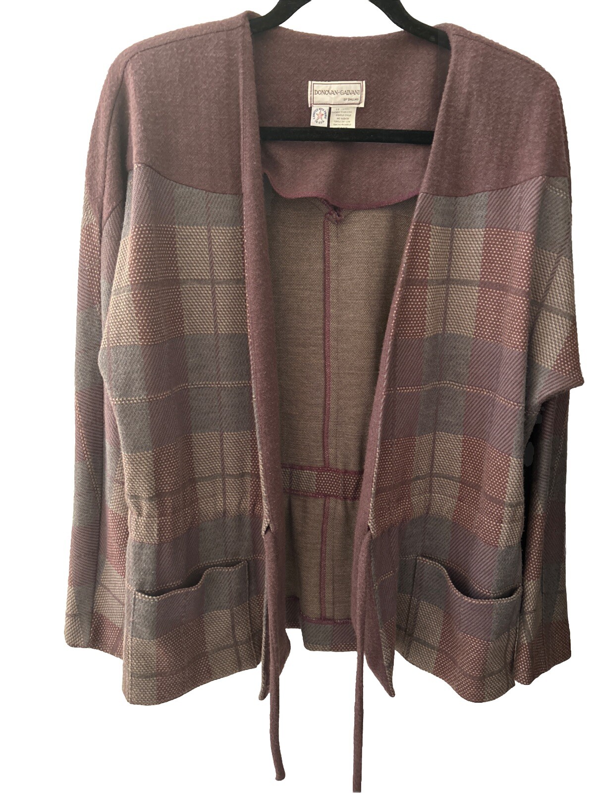 Vintage Donovan Galvani Of Dallas Oversized Boyfriend Cardigan Front Pockets M