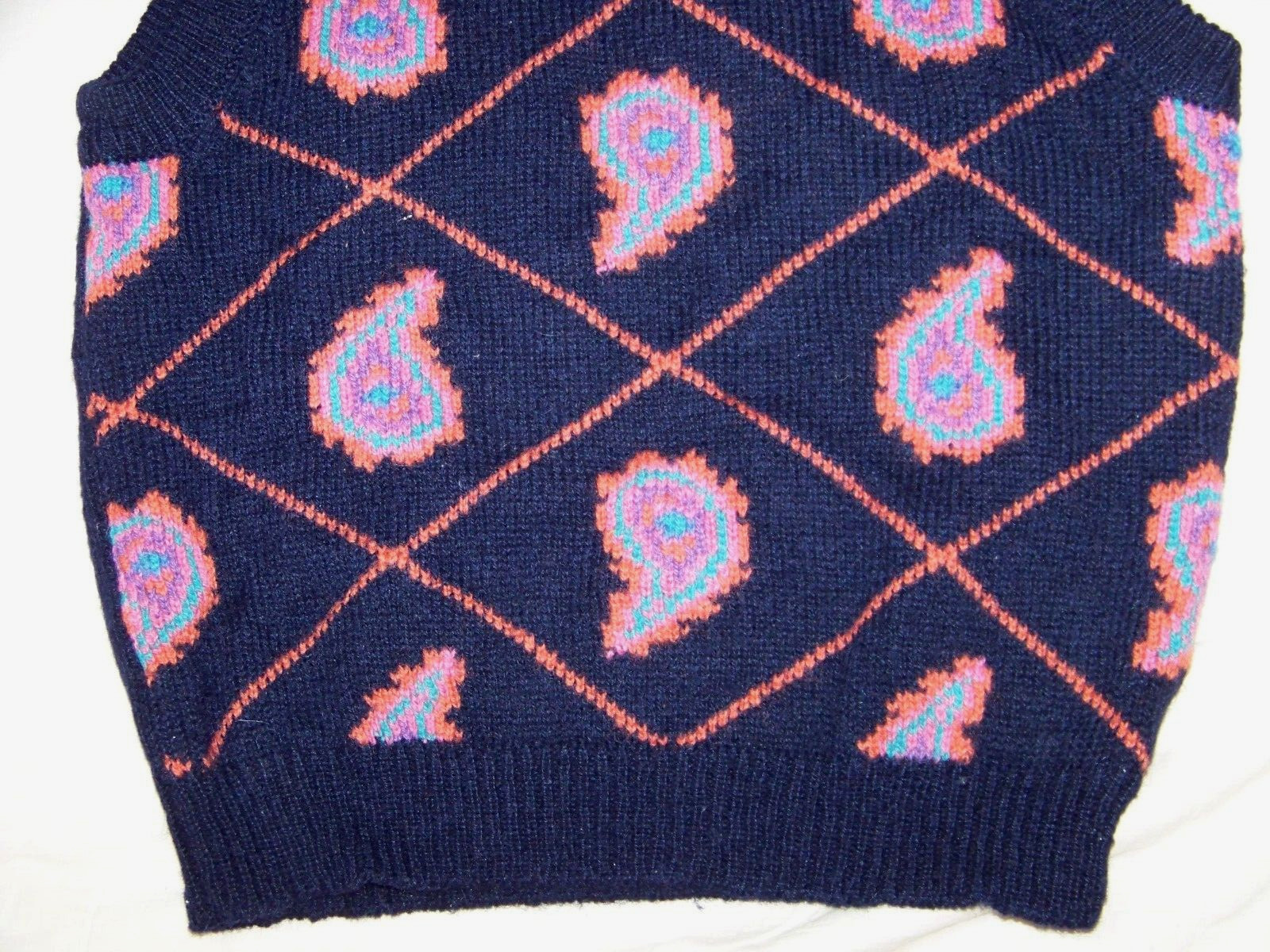 Vintage The Eagle’s Eye Sweater Vest – M – Shetland Wool