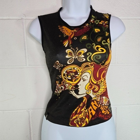 Vtg 90s Y2k Miss Sixty Sleeveless Crop Tank Coquette